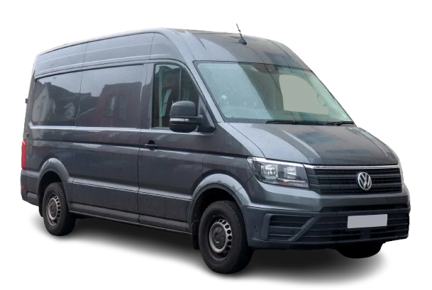 Volkswagen Crafter gris oscuro de techo alto, una furgoneta ideal para transformar en camper overland