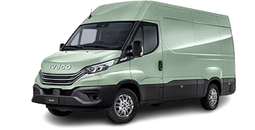 Furgoneta Iveco Daily verde menta, base perfecta para transformar en camper y disfrutar de viajes overland