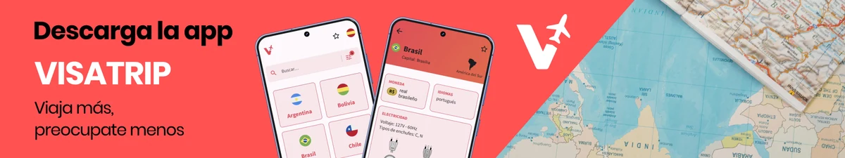 App VISATRIP en móviles con detalles de países sudamericanos como Argentina y Brasil, para planificar rutas overland