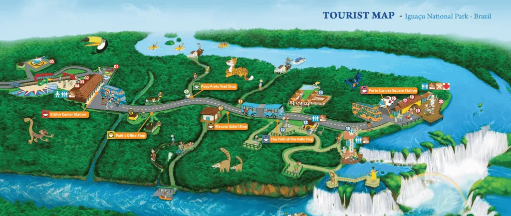 Mapa del recorrido en el lado brasileño.