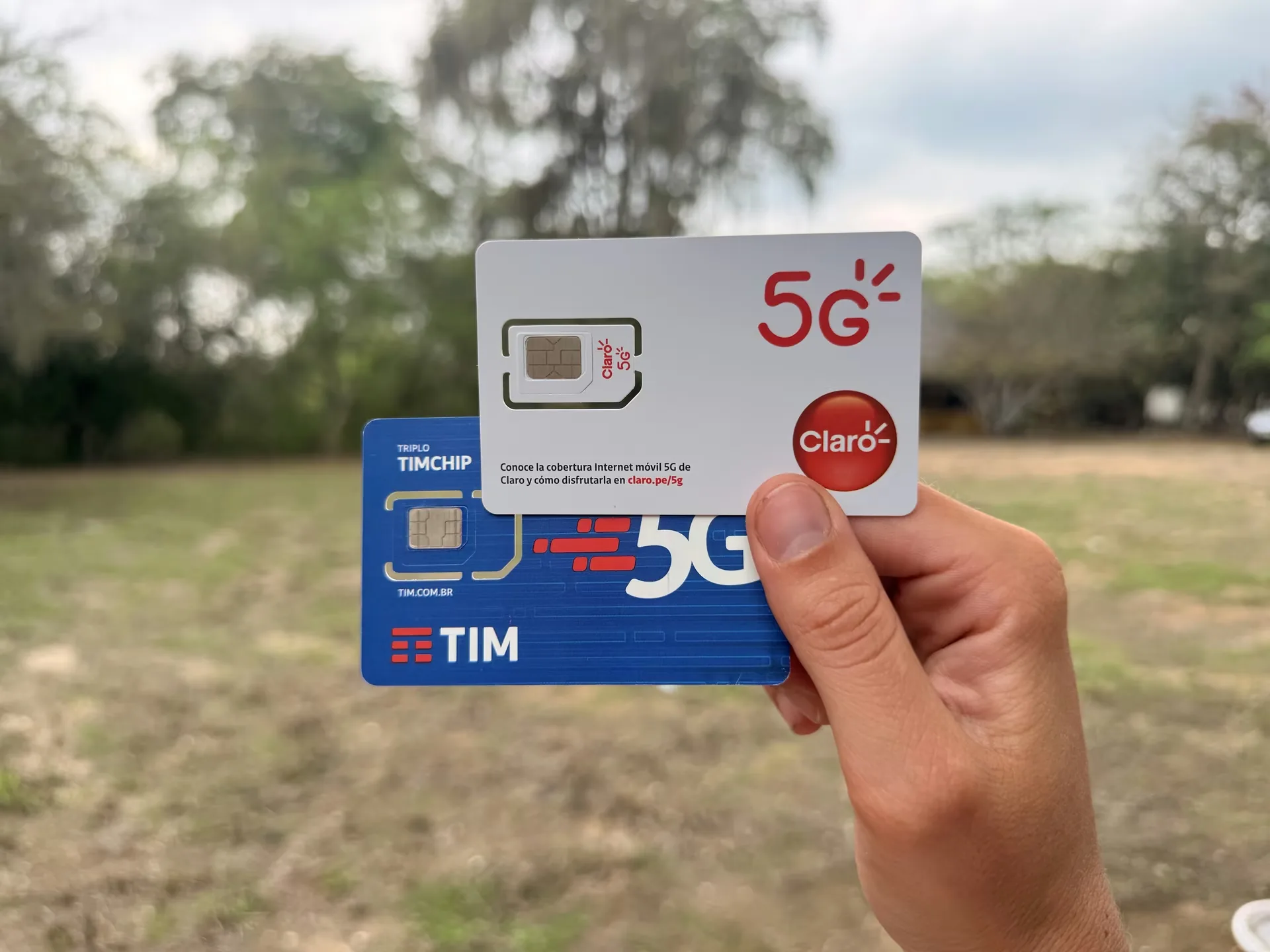 Dos targetas chip prepago de Brasil