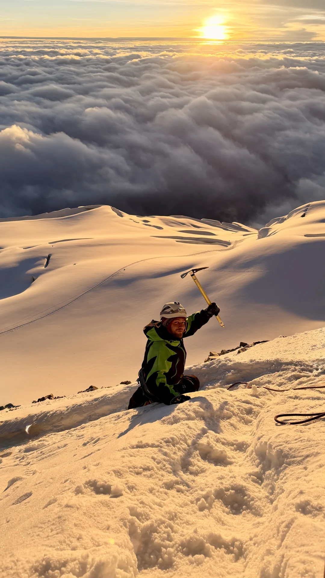 hombre en la cumbre del huayna potosí