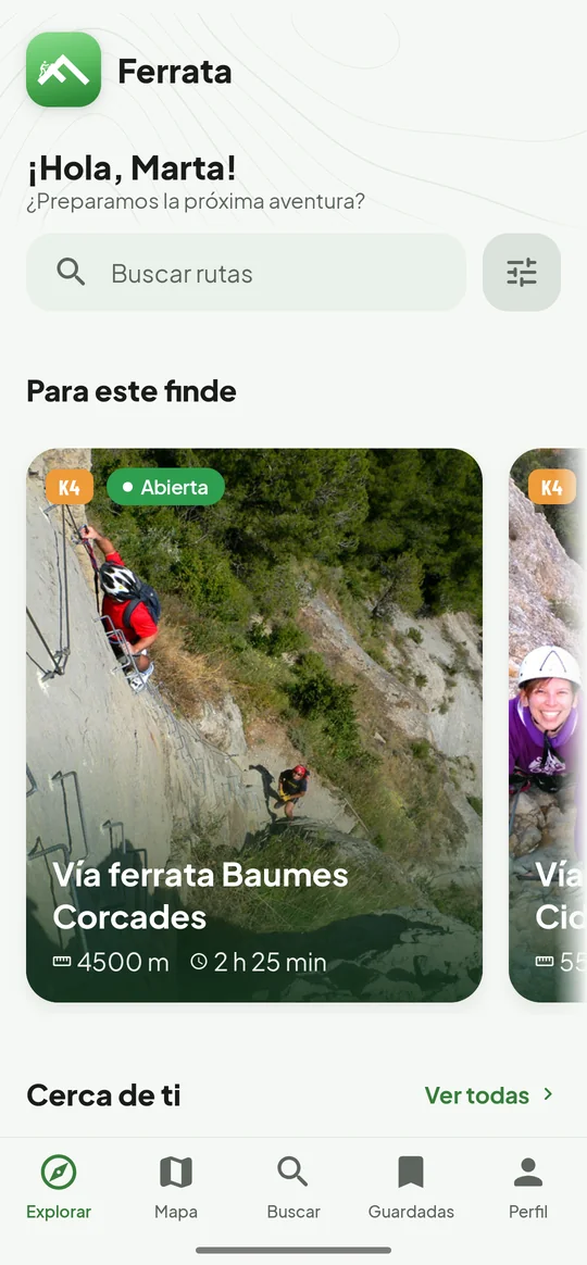 Pantalla de Ferrata